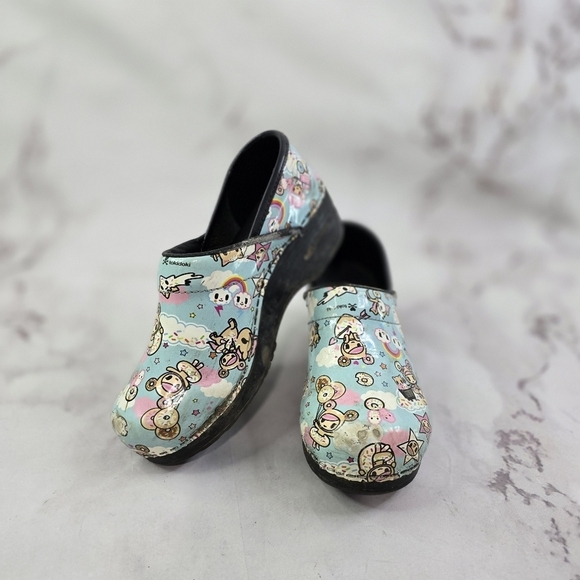 Sanita Shoes Womens Girls 35 Blue Slip On Clog Tokidoki Youth